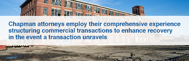 Chapman attorneys employ their comprehensive experience structuring commercial transactions to enhance recovery in the event a transaction unravels
