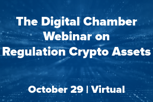 The Digital Chamber Webinar on Regulation Crypto Assets Blue event graphic that reads "The Digital Chamber Webinar on Regulation Crypto Assets October 29 Virtual"