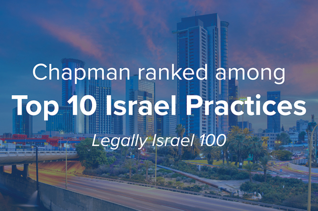 Chapman Ranked Among Top 10 Israel Practices in 2023